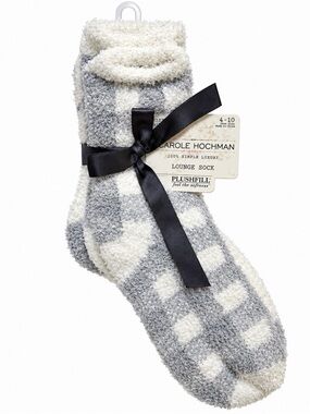 Midnight by Carole Hochman Gray & White Plush Lounge Socks